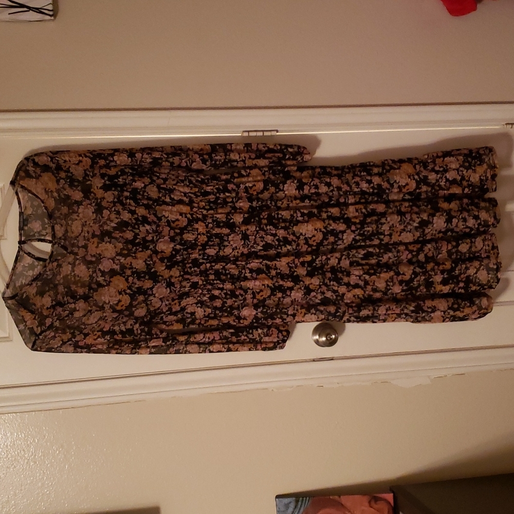 Wild Fable Floral Maxi Dress - Black and Pink